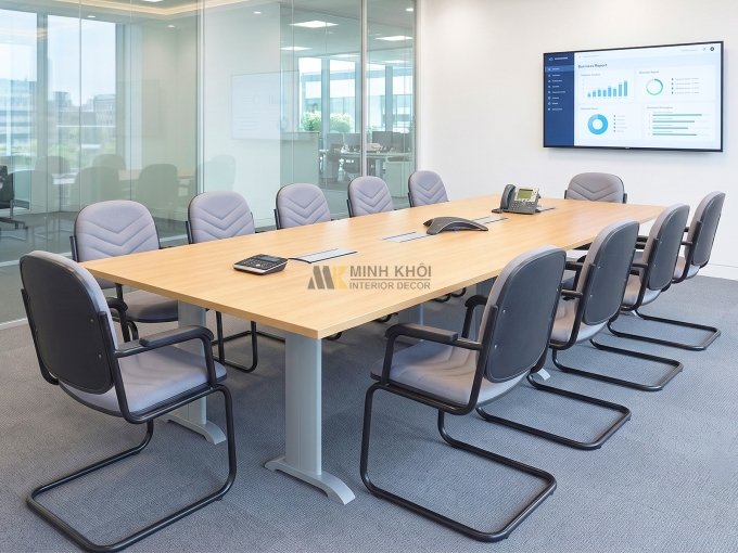 Bàn Họp Văn Phòng Gỗ MDF - BH024