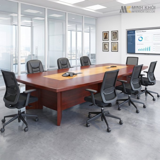 Bàn Họp Văn Phòng Gỗ MDF - BH025