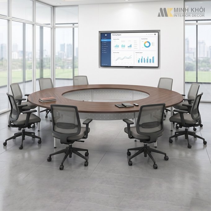 Bàn Họp Văn Phòng Gỗ MDF - BH027