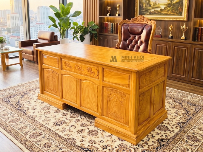 Bàn Làm Việc Gõ Đỏ 1m4 - BLV906