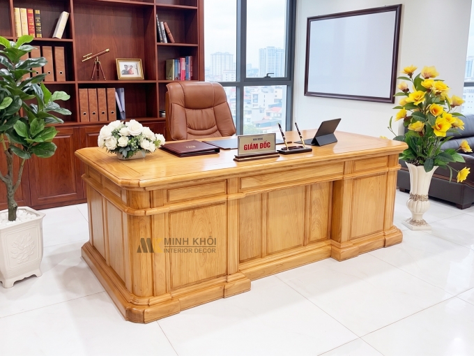 Bàn Làm Việc Gỗ Gõ Đỏ Cao Cấp – BLV997