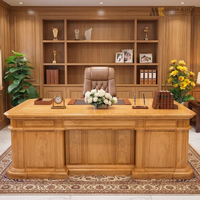 Bàn Làm Việc Gỗ Gõ Đỏ Cao Cấp – BLV997