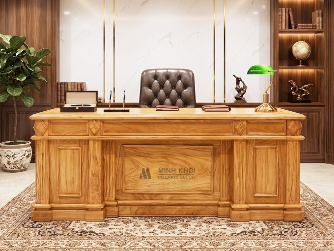 Bàn Làm Việc Gỗ Gõ Đỏ Kim Cương – BLV996