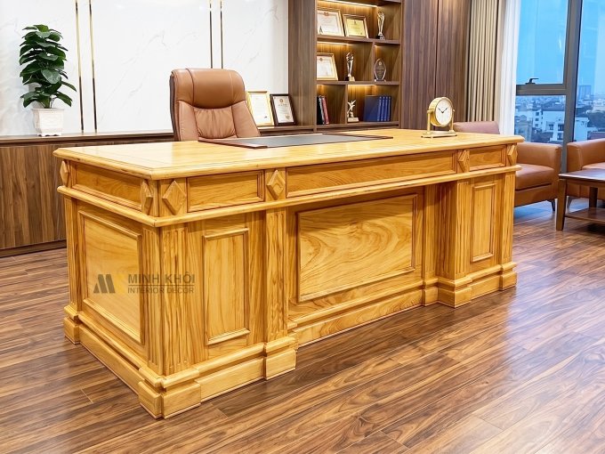 Bàn Làm Việc Gỗ Gõ Đỏ Kim Cương – BLV996