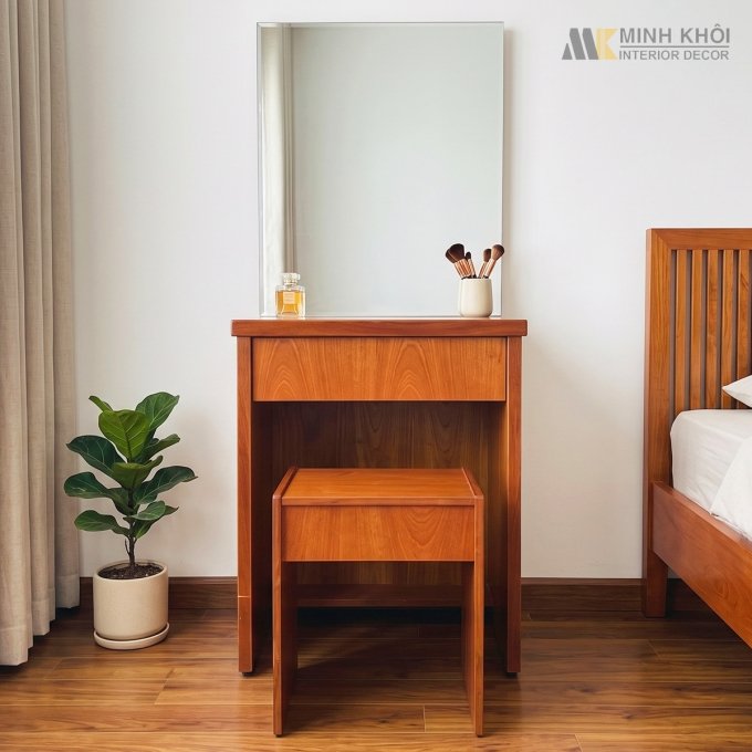 Bàn Makeup MDF Màu Xoan Đào 60cm - BTD910