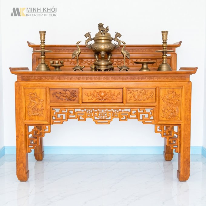 Bàn Thờ 2 Tầng Diềm Hương Đá Hoa Sen - BT916