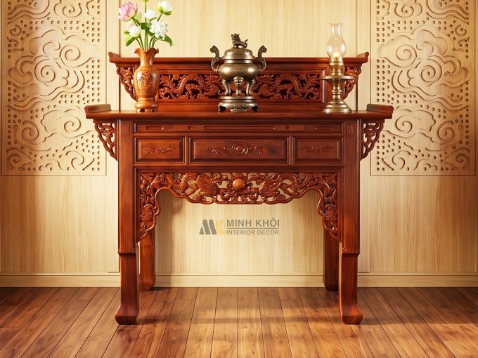 Bàn Thờ 2 Tầng Gỗ Căm Xe 1m27 - BT203