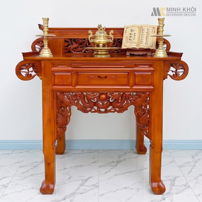 Bàn Thờ 2 Tầng Gỗ Căm Xe 1m27 - BT206