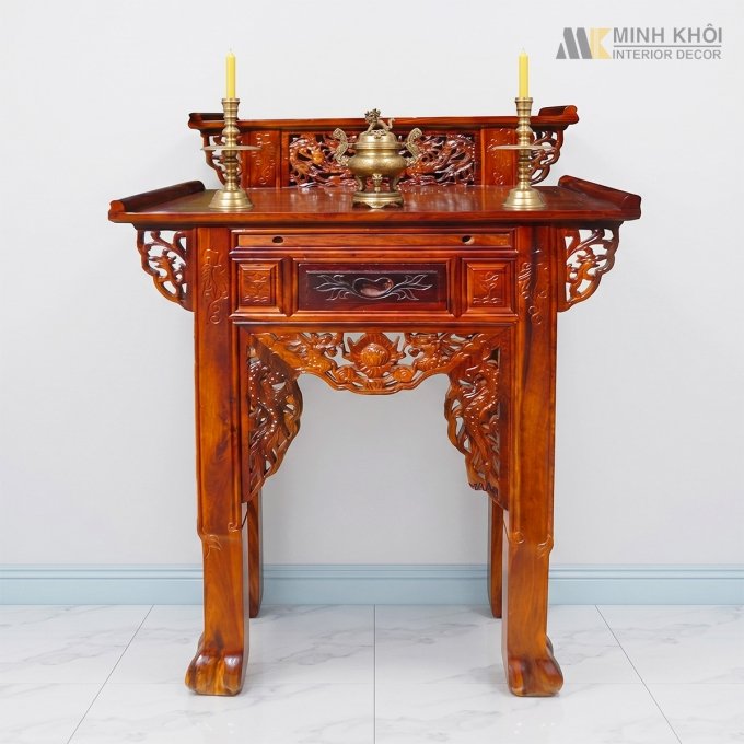 Bàn Thờ Đẹp Gỗ Cẩm Thị 1m27 2 Tầng - BT212