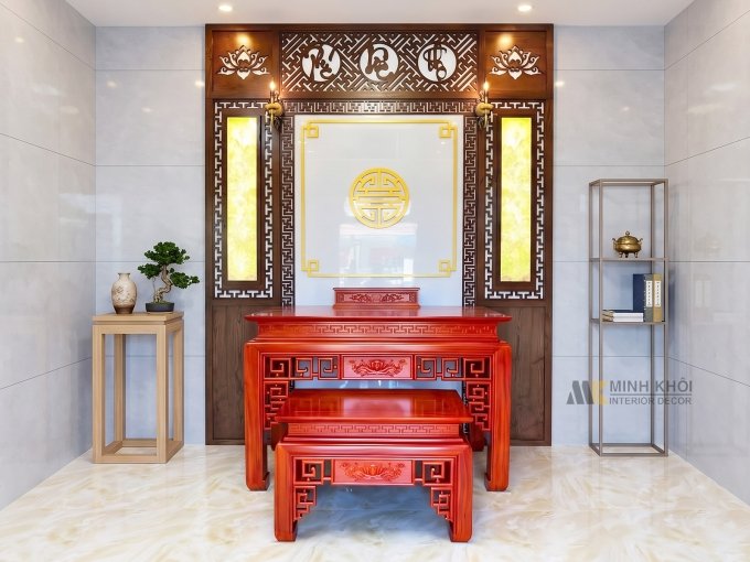 Bàn Thờ Gia Tiên Gỗ Gõ Đỏ - BT699