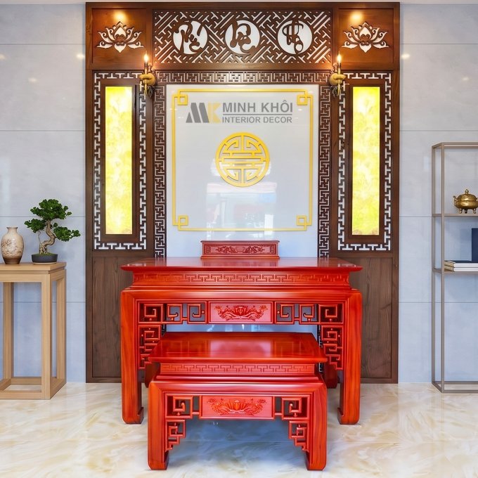 Bàn Thờ Gia Tiên Gỗ Gõ Đỏ - BT699