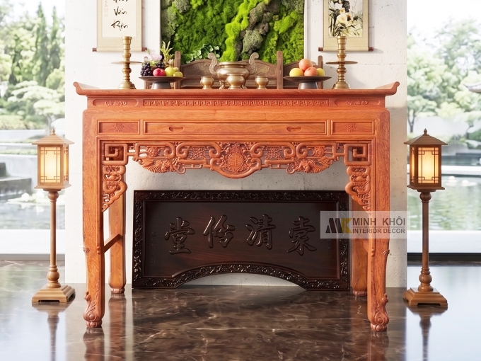 Bàn Thờ Gia Tiên Gỗ Hương Đá Ngũ Phúc - BT913