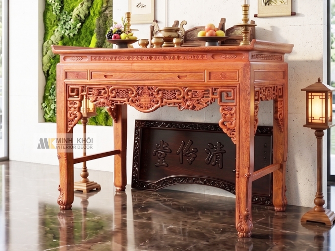 Bàn Thờ Gia Tiên Gỗ Hương Đá Ngũ Phúc - BT913