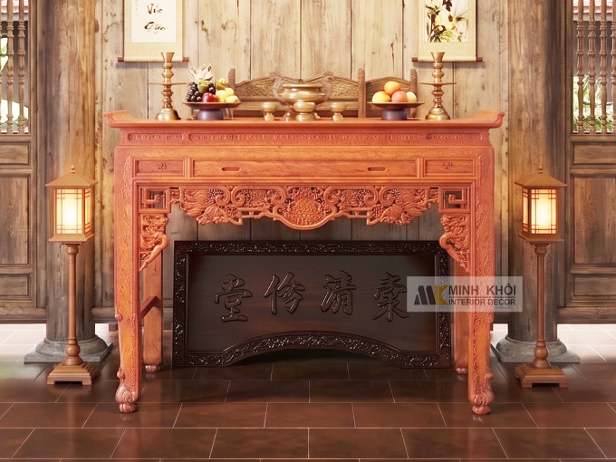 Bàn Thờ Gia Tiên Gỗ Hương Đá Ngũ Phúc - BT913