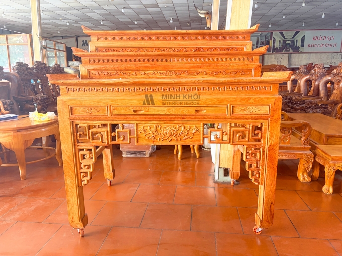 Bàn Thờ Gỗ Hương Đá 3 Tầng - BT915