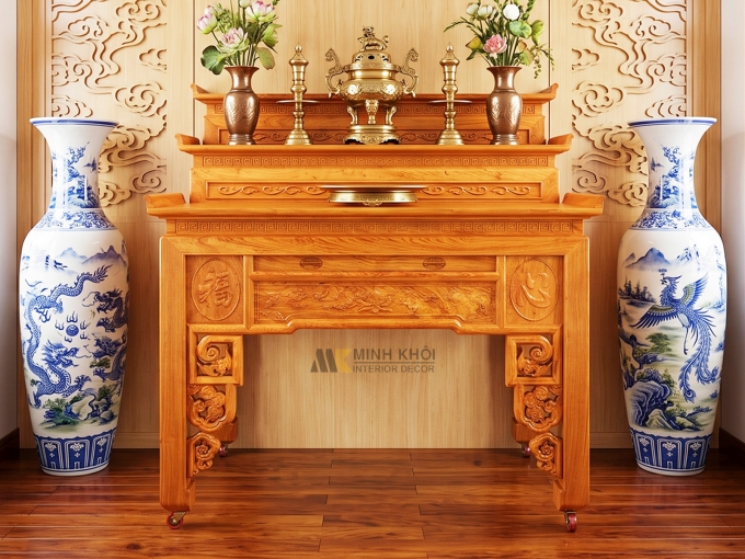Bàn Thờ Gỗ Hương Đá 3 Tầng Chuẩn Phong Thủy - BT909