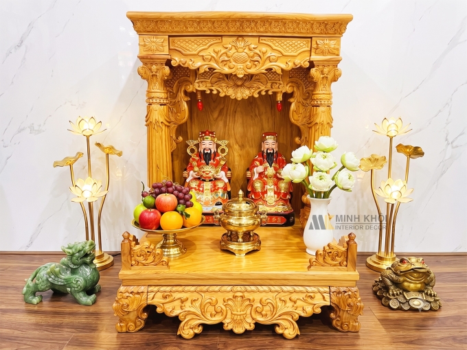Bàn Thờ Ông Địa 80*108 Cột Tròn Cao Cấp - BTTT919