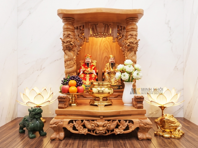 Bàn thờ Ông Địa Gõ Đỏ Cao Cấp - BTTT9001