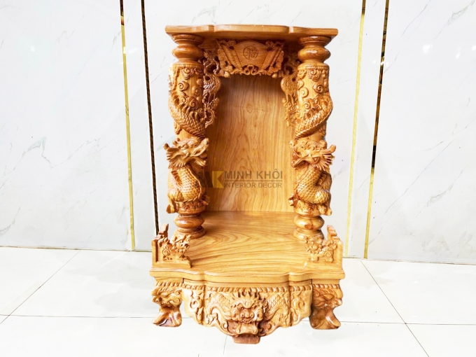 Bàn Thờ Ông Địa Gỗ Gõ Đỏ Chạm Rồng – BTTT812
