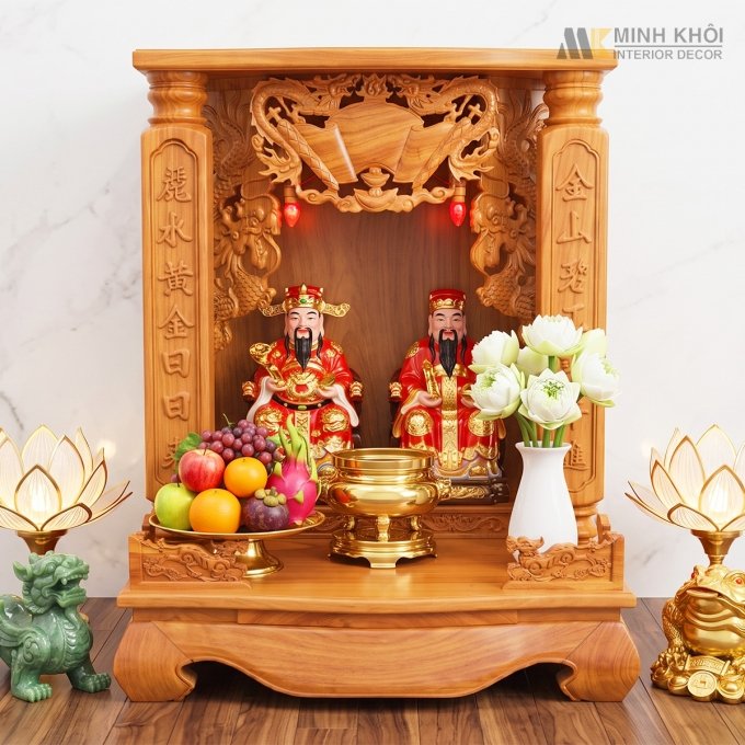 Bàn Thờ Ông Địa Gỗ Xoan Đào 48 x 68cm - BTTT306