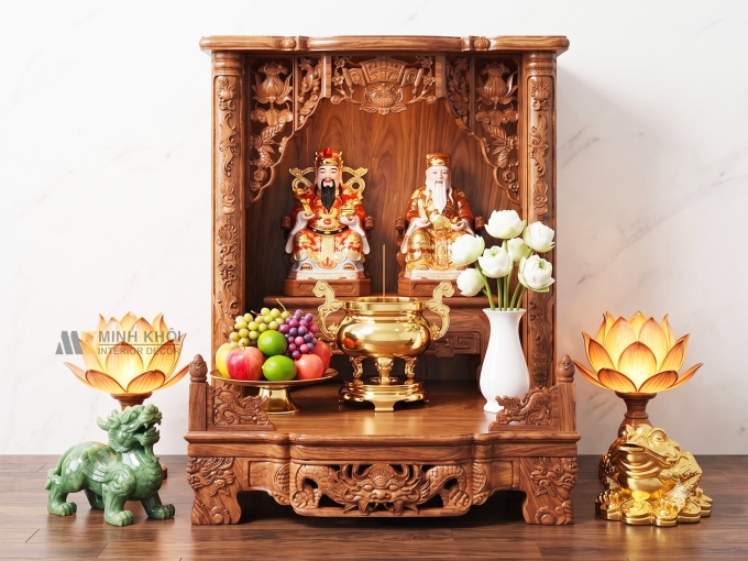 Bàn Thờ Thần Tài Đẹp Gỗ Hương Cao Cấp - BTTT905