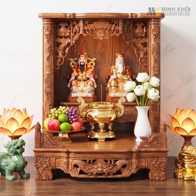 Bàn Thờ Thần Tài Đẹp Gỗ Hương Cao Cấp - BTTT905