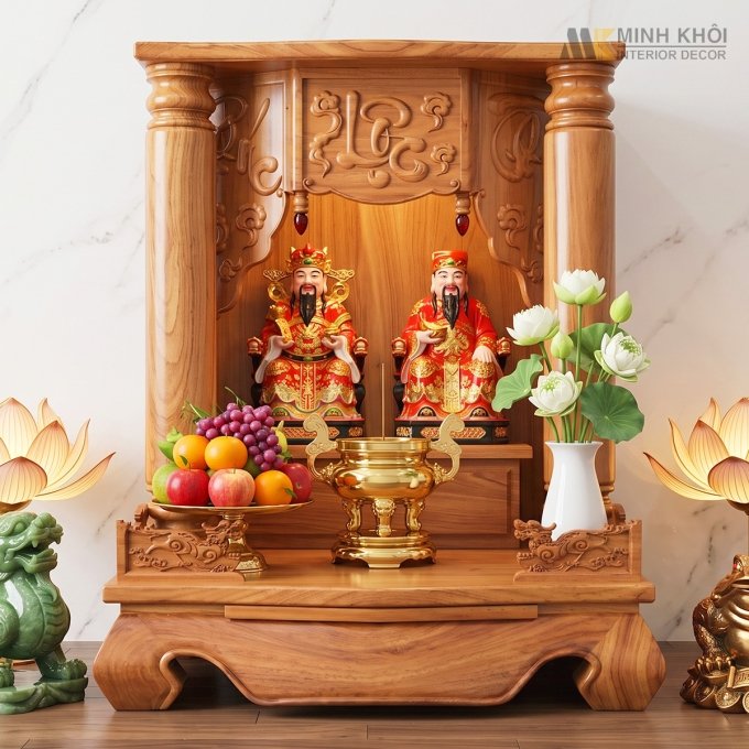 Bàn Thờ Thần Tài Đẹp Gỗ Tự Nhiên Cao Cấp - BTTT901