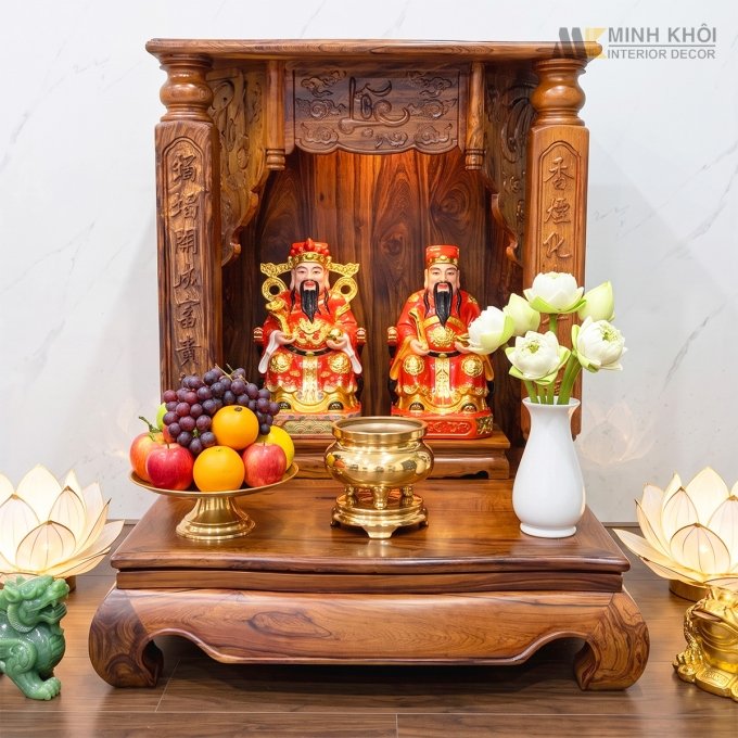 Bàn Thờ Thần Tài Gỗ Cẩm Lai PHÚC LỘC THỌ - BTTT909