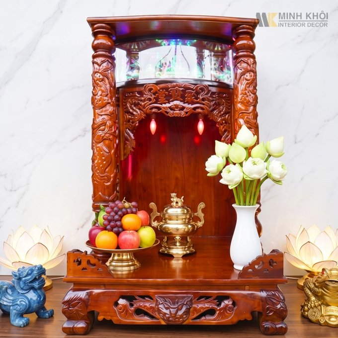 Bàn Thờ Thần Tài Gỗ Xoan Đào 68 x 108cm - BTTT310