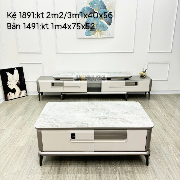 Bàn Trà Sofa Mặt Đá Thiết Kế Hiện Đại - BTS140