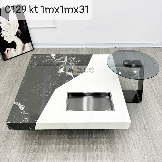 Bàn Trà Sofa Mặt Đá Thiết Kế Rời Hiện Đại - BTS129