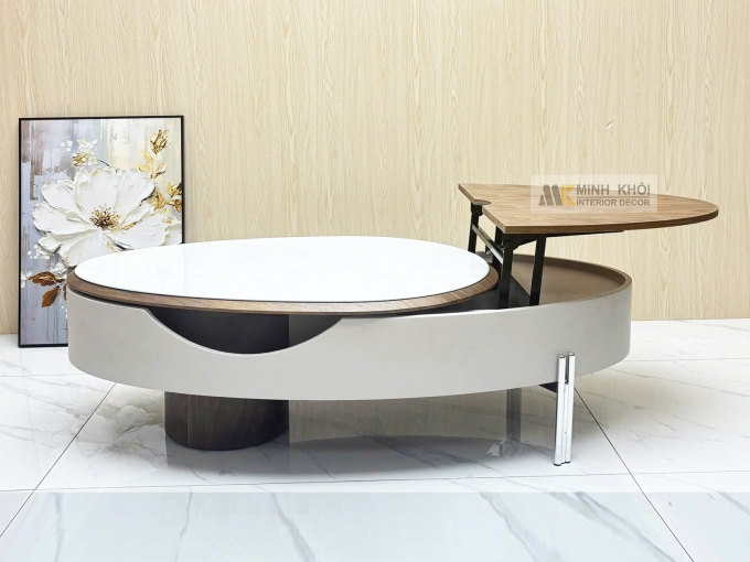Bàn Trà Sofa Mặt Oval Rời Hiện Đại - BTS112