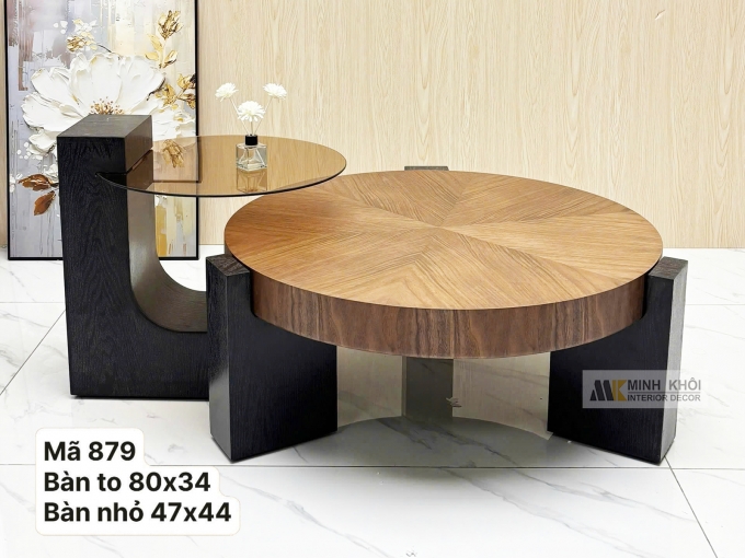 Bàn Trà Sofa Tròn Rời Mặt Kính Hiện Đại - BTS111