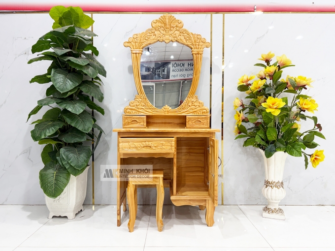 Bàn Trang Điểm Gỗ Gõ Đỏ Tân Cổ Điển - BTD608