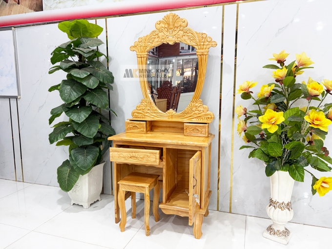 Bàn Trang Điểm Gỗ Gõ Đỏ Tân Cổ Điển - BTD608