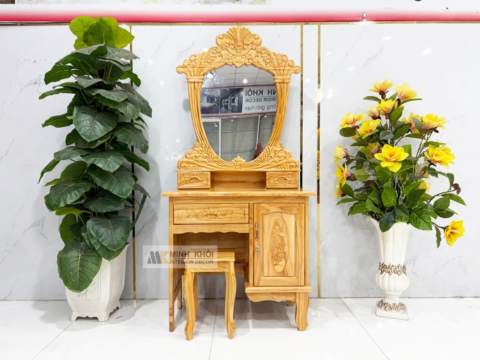 Bàn Trang Điểm Gỗ Gõ Đỏ Tân Cổ Điển - BTD608