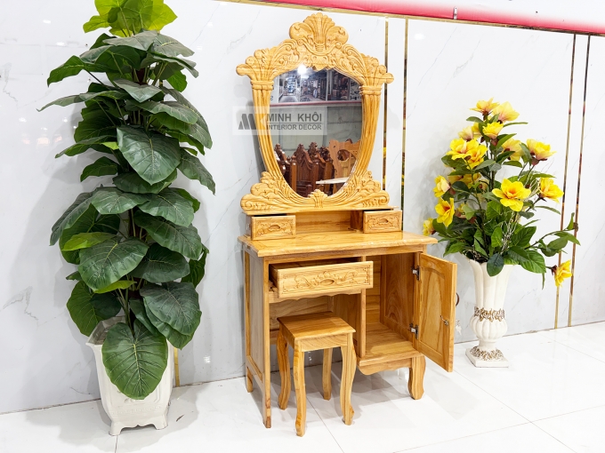 Bàn Trang Điểm Gỗ Gõ Đỏ Tân Cổ Điển - BTD608