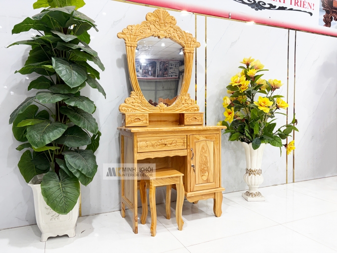 Bàn Trang Điểm Gỗ Gõ Đỏ Tân Cổ Điển - BTD608