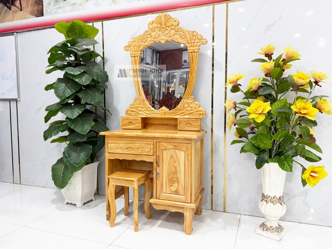 Bàn Trang Điểm Gỗ Gõ Đỏ Tân Cổ Điển - BTD608