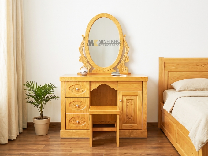 Bàn Trang Điểm Gỗ Sồi Nga 1m - BTD1012