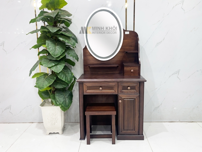 Bàn Trang Điểm Gỗ Sồi Óc Chó Hiện Đại - BTD704