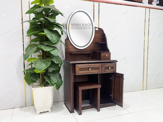 Bàn Trang Điểm Gỗ Sồi Óc Chó Hiện Đại - BTD704