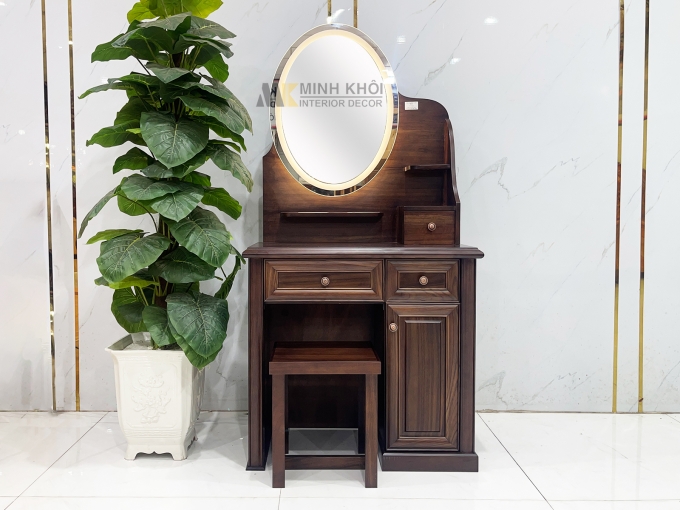 Bàn Trang Điểm Gỗ Sồi Óc Chó Hiện Đại - BTD704
