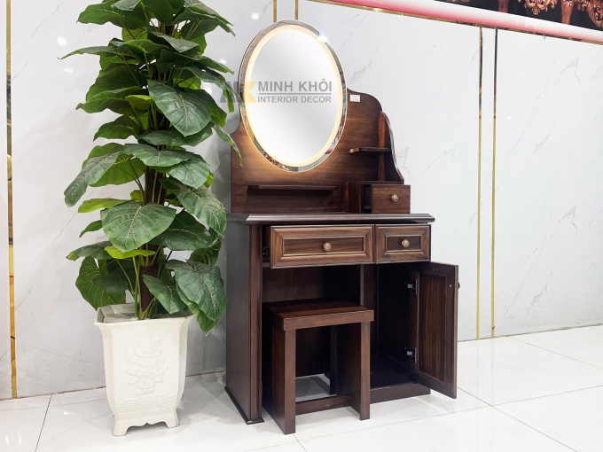 Bàn Trang Điểm Gỗ Sồi Óc Chó Hiện Đại - BTD704