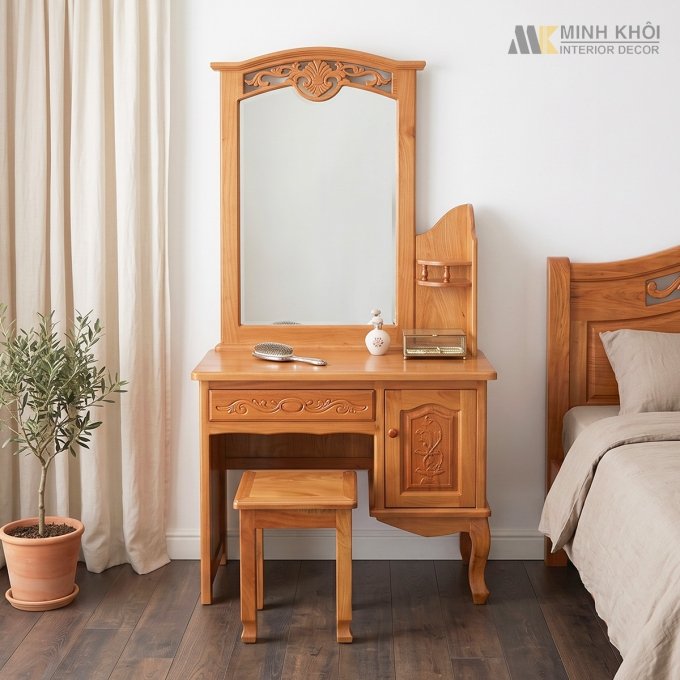 Bàn Trang Điểm Gương Vuông Đẹp - BTD450