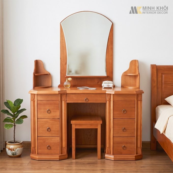 Bàn Trang Điểm Hiện Đại Gương Đồng Hồ Cát - BTD1007