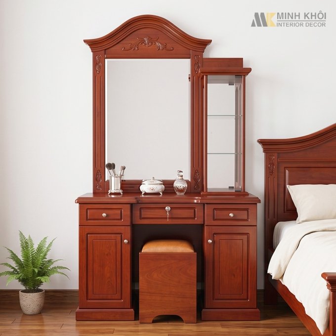 Bàn Trang Điểm MDF Nâu Cánh Gián 1m - BTD007
