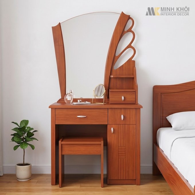Bàn Trang Điểm Veneer Xoan Đào 80cm - BTD008