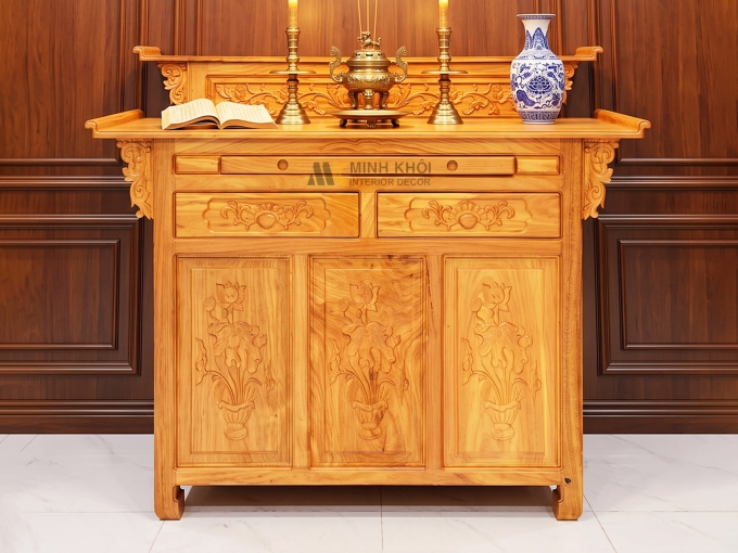 Bàn Tủ Thờ Gỗ Gõ Đỏ 2 Tầng Cao Cấp - BT902