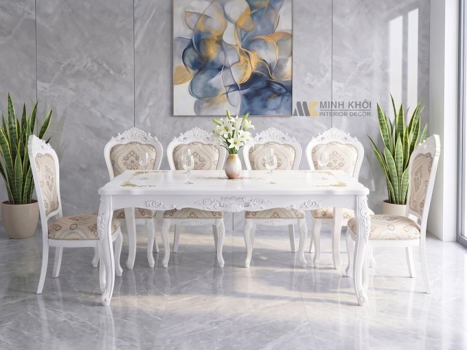 Bộ Bàn Ăn Tân Cổ Điển Nhập Khẩu - BA1027